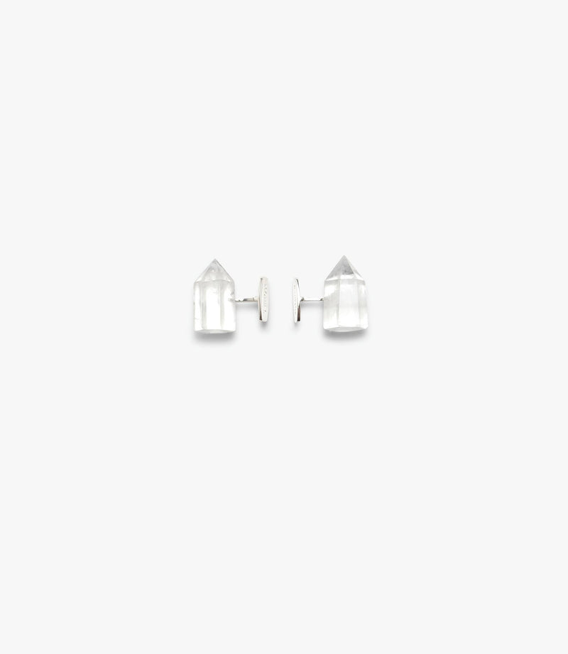 Verre cuff links: sterling silver, mountain crystal