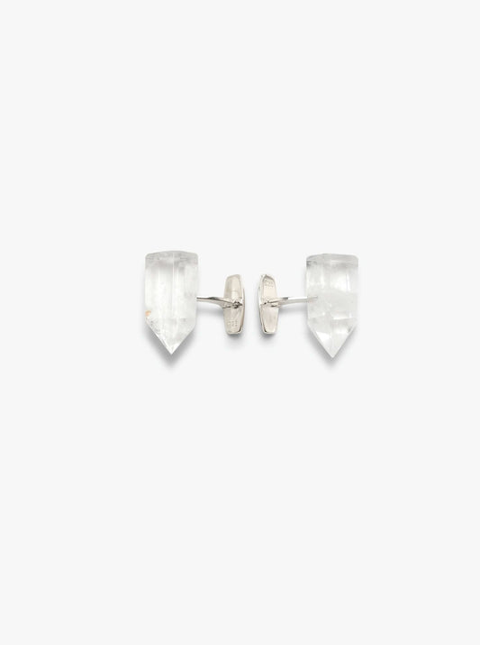 Cuff links: sterling silver, mountain crystal