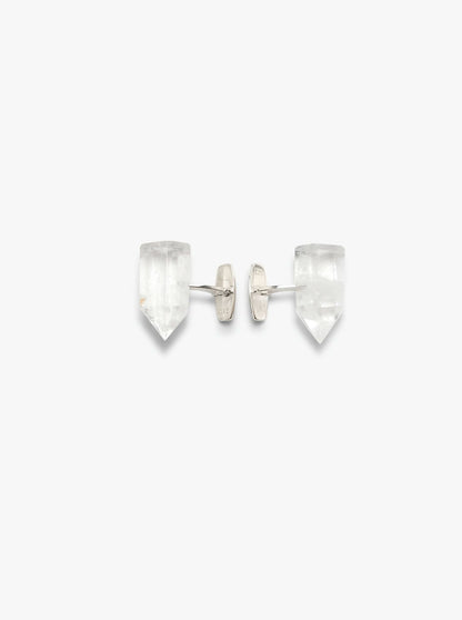 Mint cuff links: sterling silver, mountain crystal