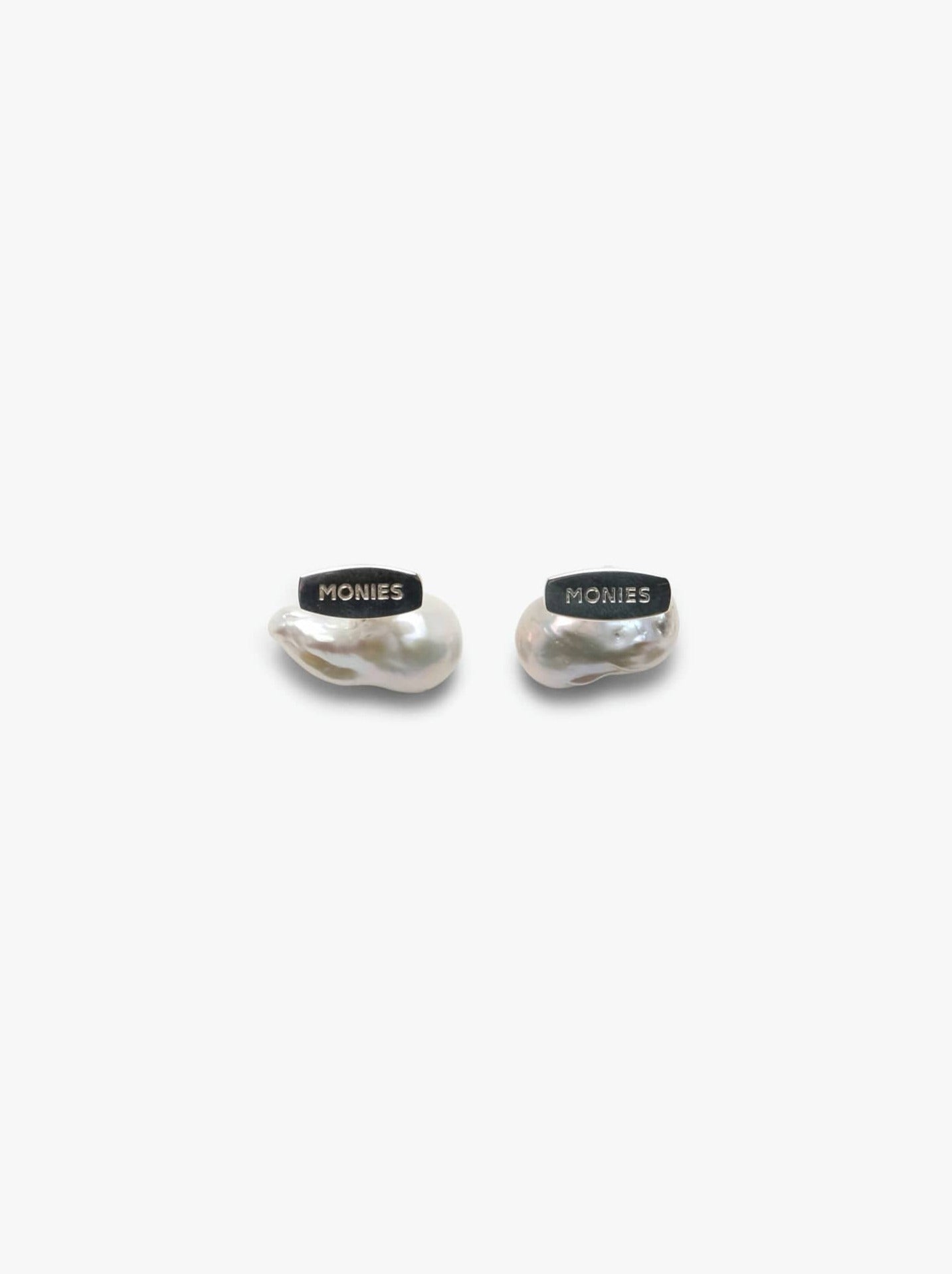 Cuff links: sterling silver, baroque pearl