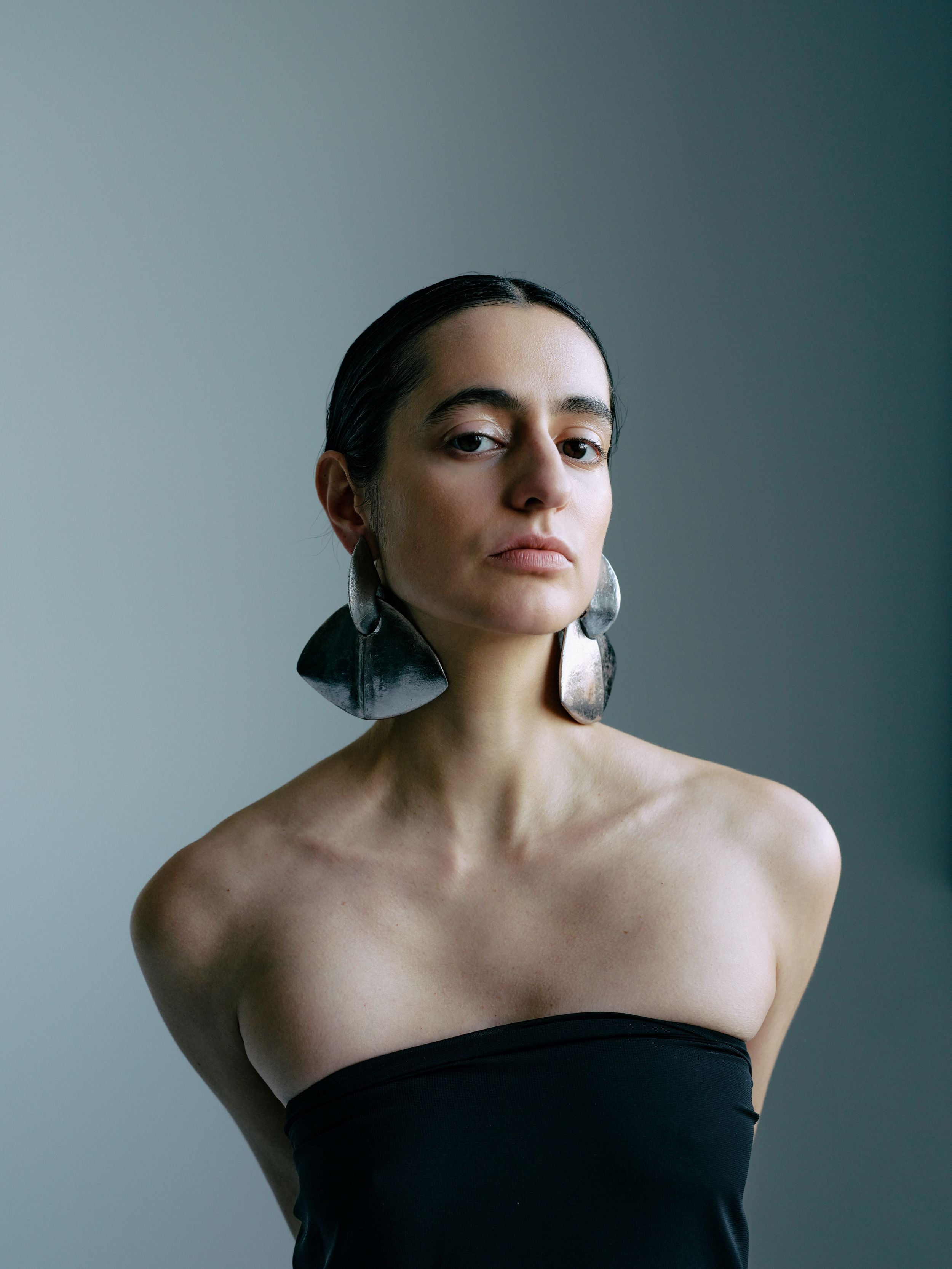 Florence earrings: acacia, silverfoil