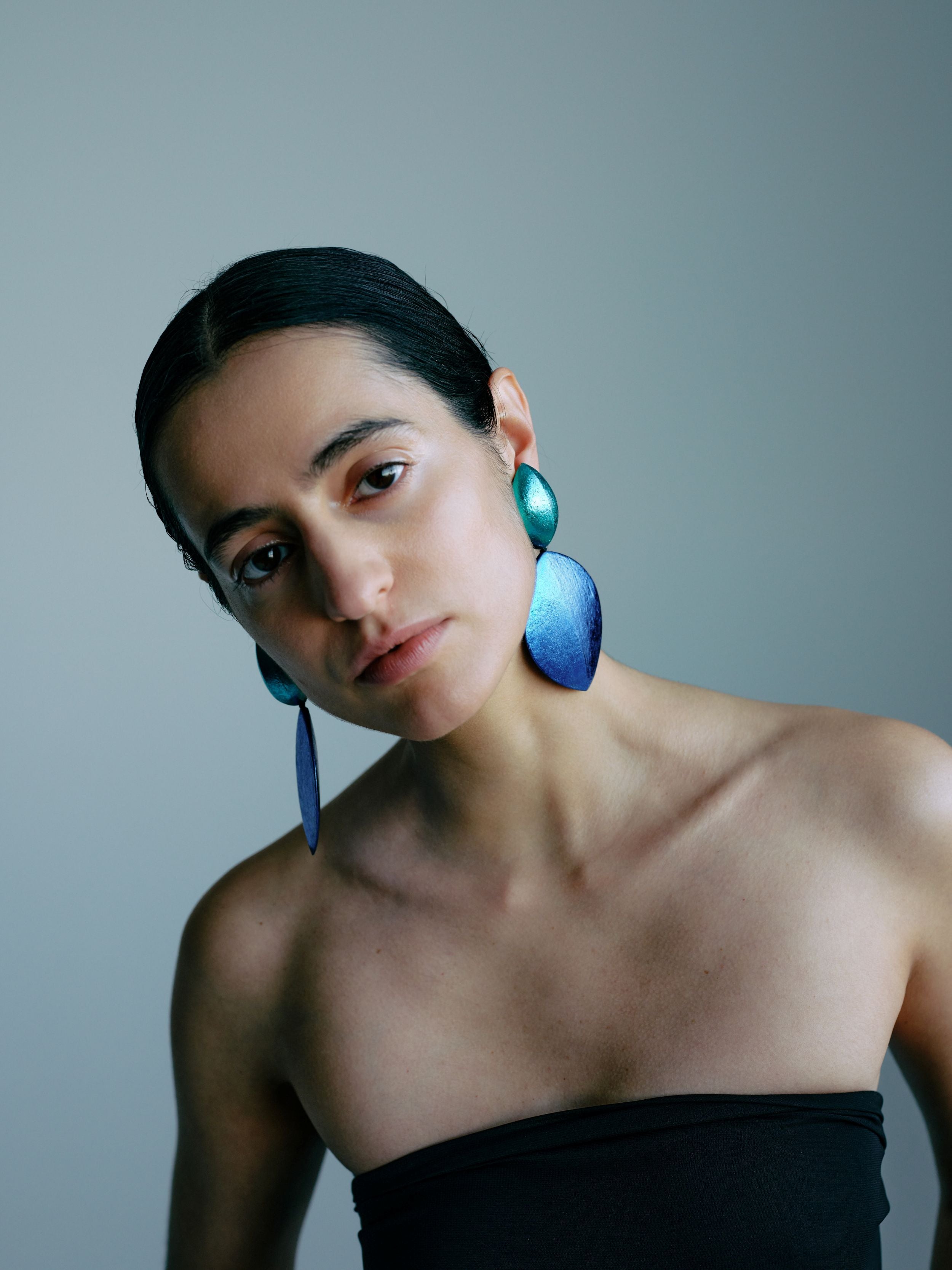 Bologna earrings: acacia, bluefoil