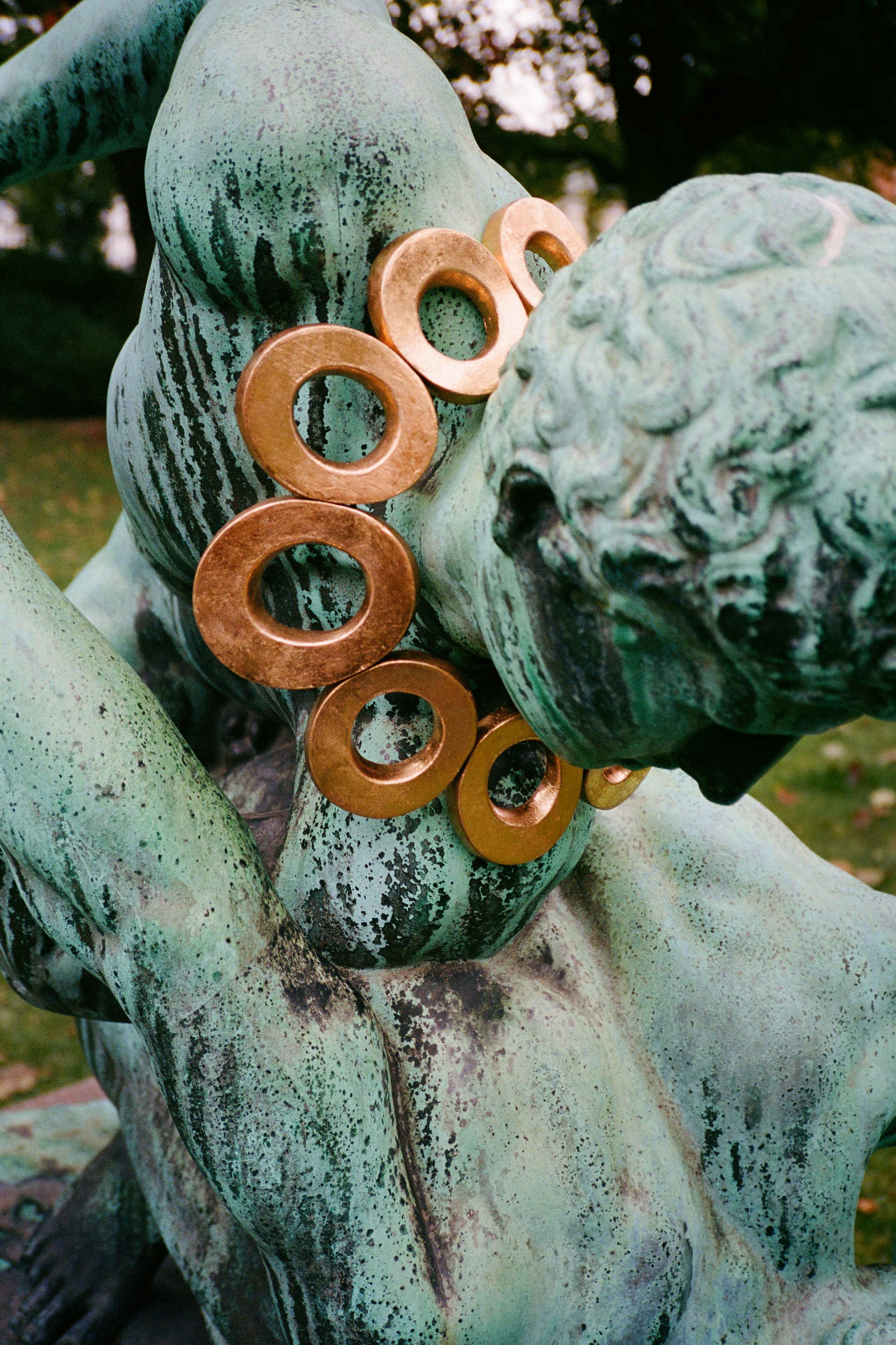 Eira necklace: acacia, goldfoil