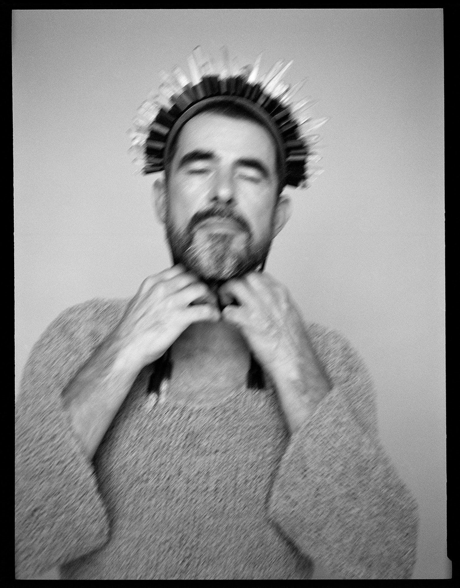 50th anniversary head piece: bog oak, mountain crystal