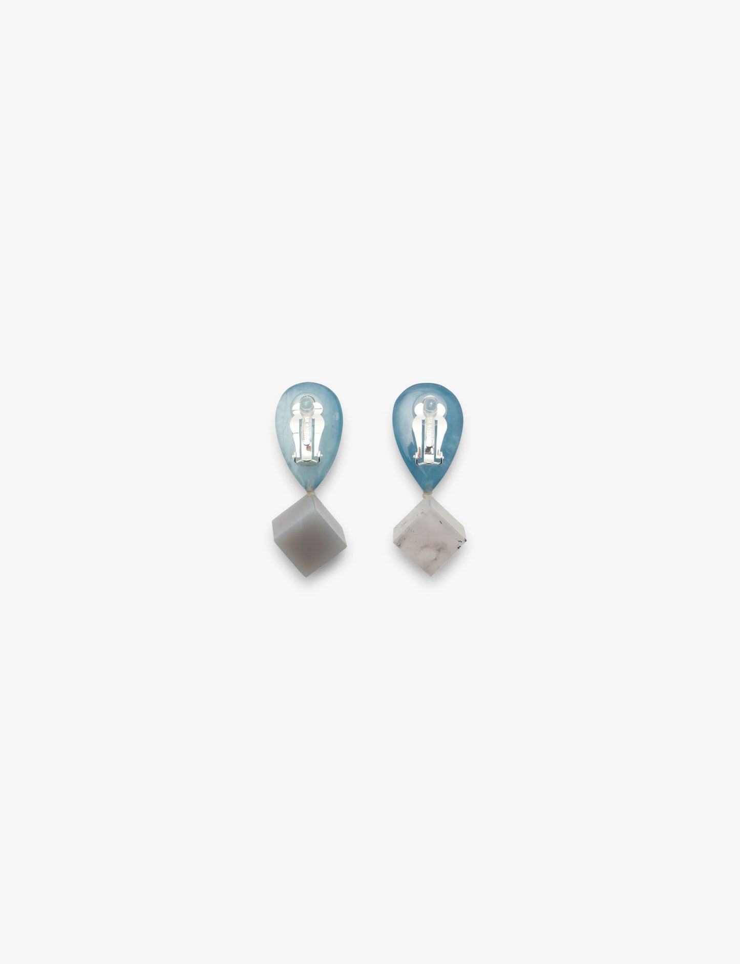 Earring: agate, aquamarine