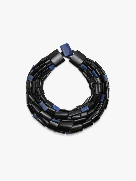 Necklace: lapis lazuli, horn