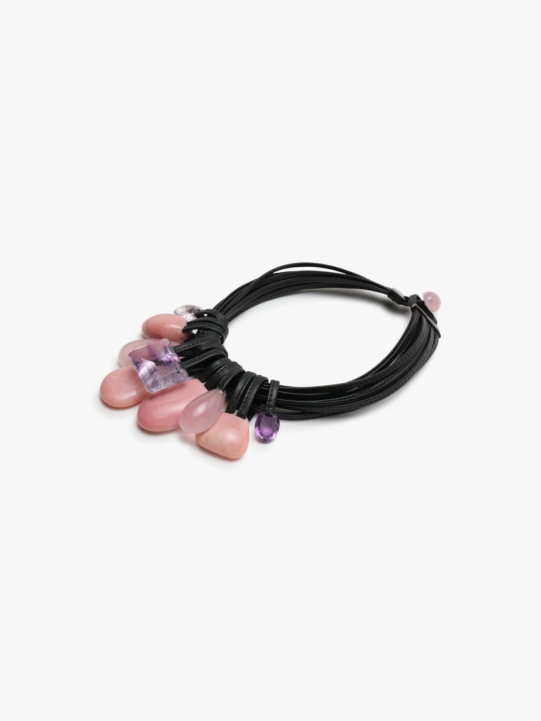 Necklace: Andean opal, rose quartz, amethyst