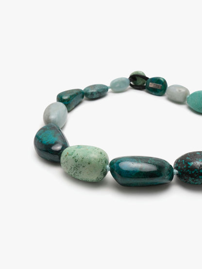 Necklace: chrysocolla, turquoise, amazonite