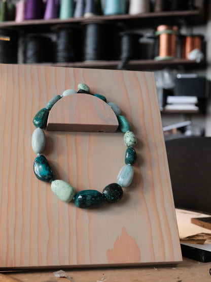 Necklace: chrysocolla, turquoise, amazonite