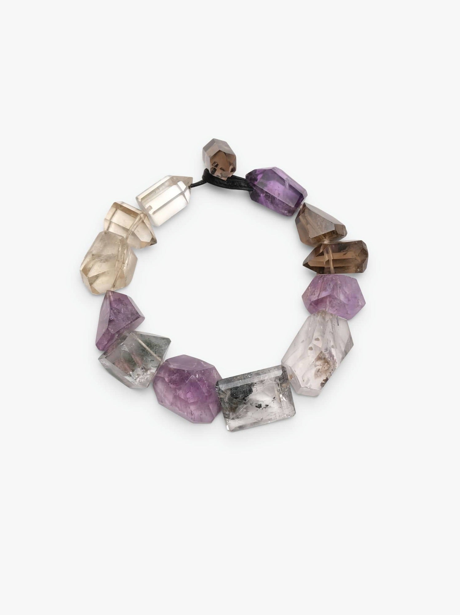 Necklace: amethyst, citrine, rutilated quartz