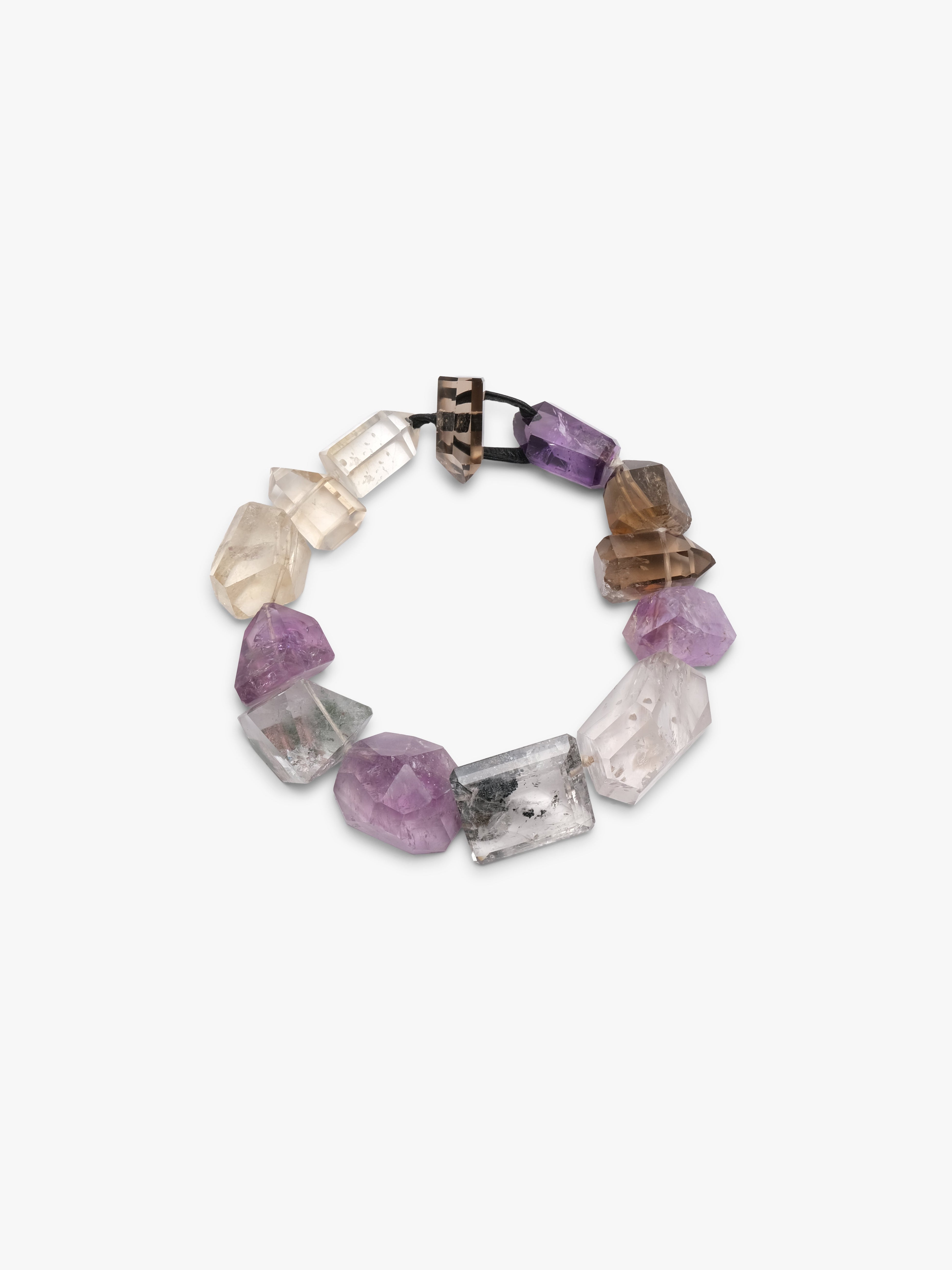 Necklace: amethyst, citrine, rutilated quartz