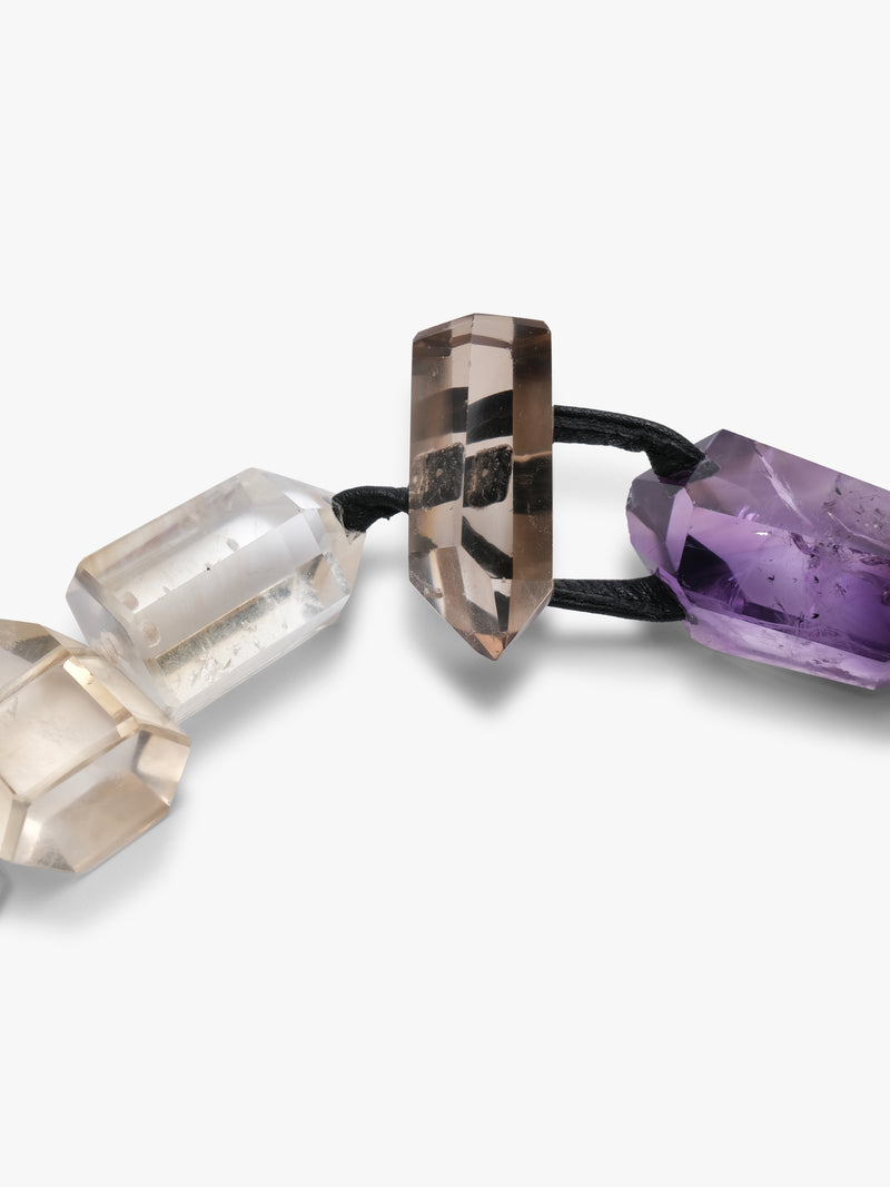 Necklace: amethyst, citrine, rutilated quartz