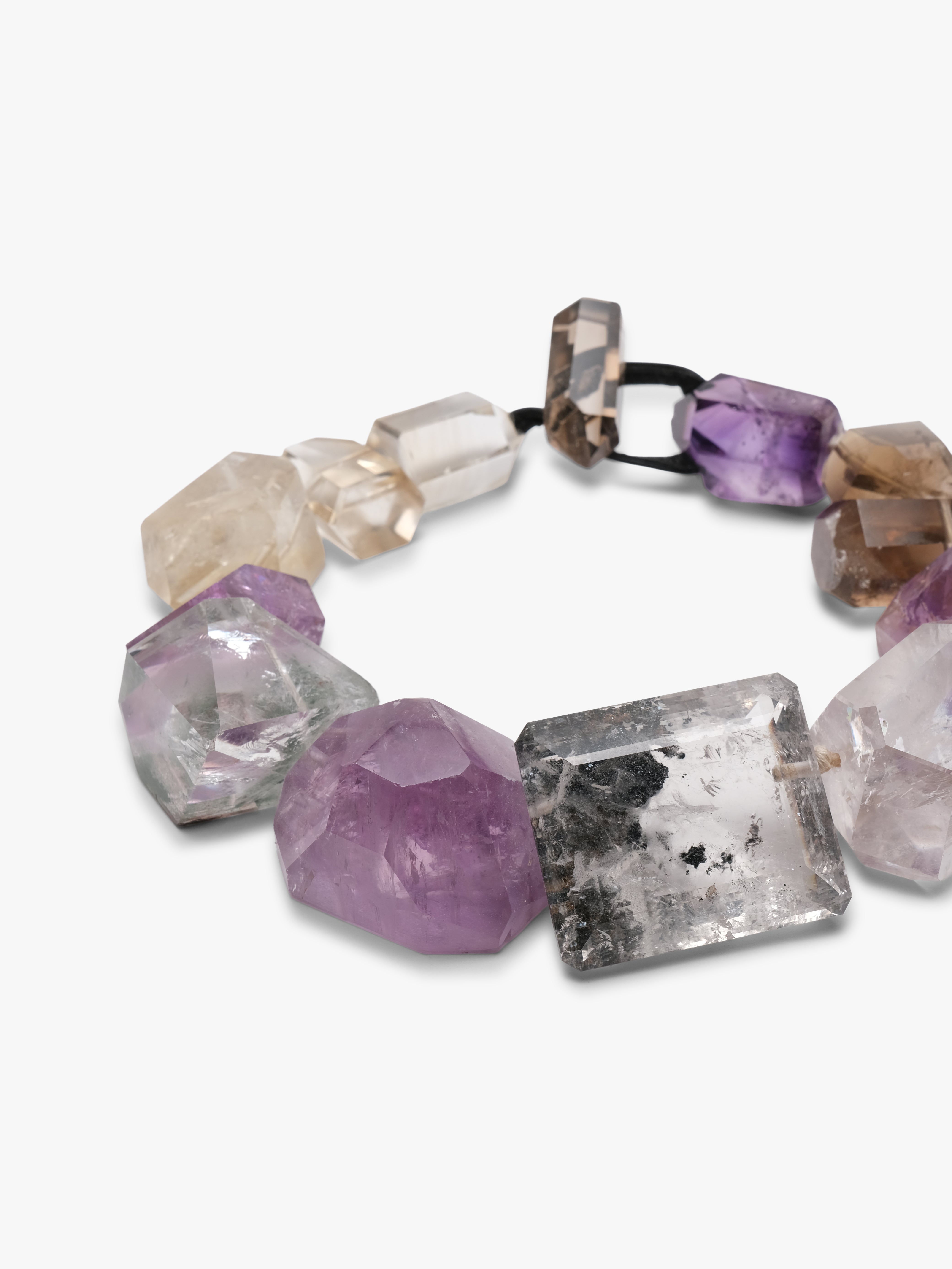 Necklace: amethyst, citrine, rutilated quartz