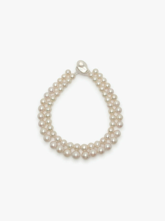 Halskæde: perler, læder