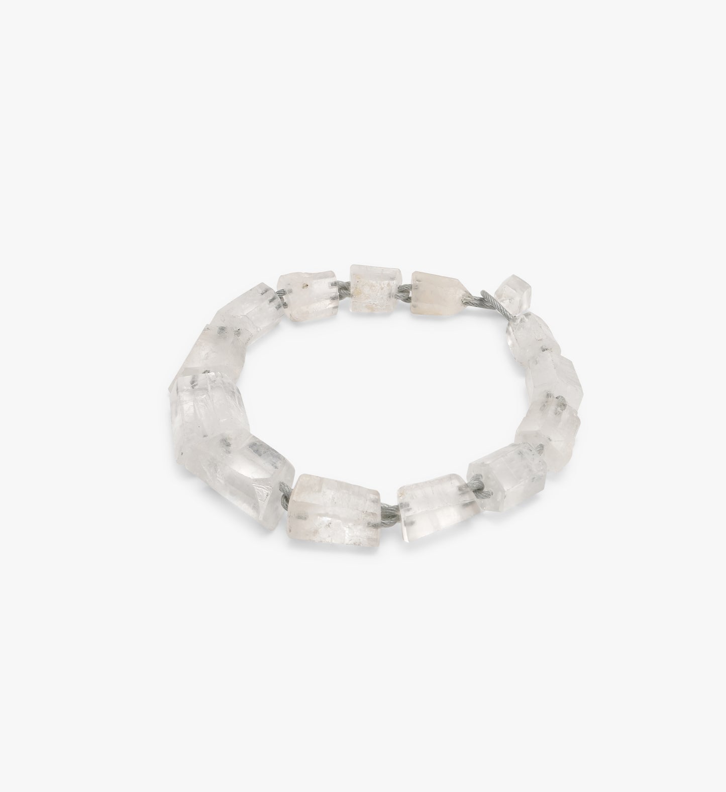 Necklace: mountain crystal, wire