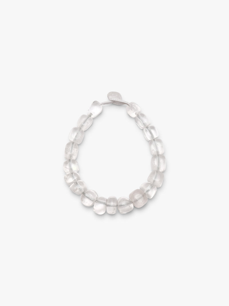 Necklace: mountain crystal, wire