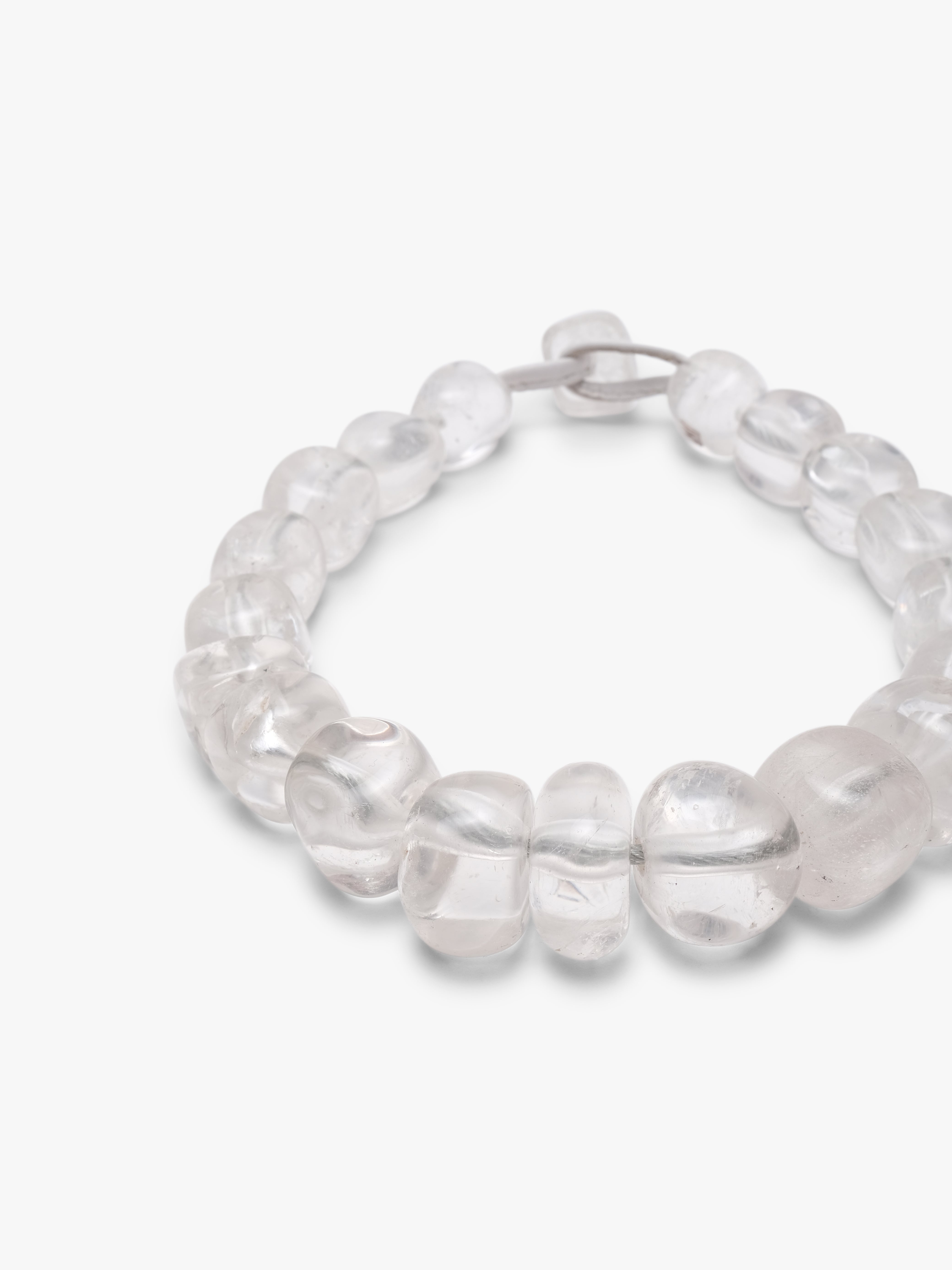 Necklace: mountain crystal, wire