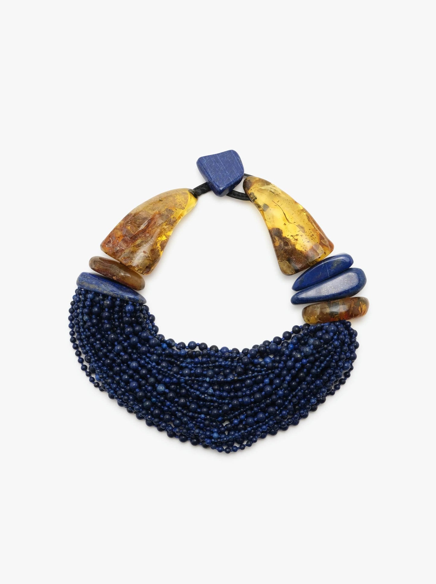 Necklace: Lapis lazuli & amber