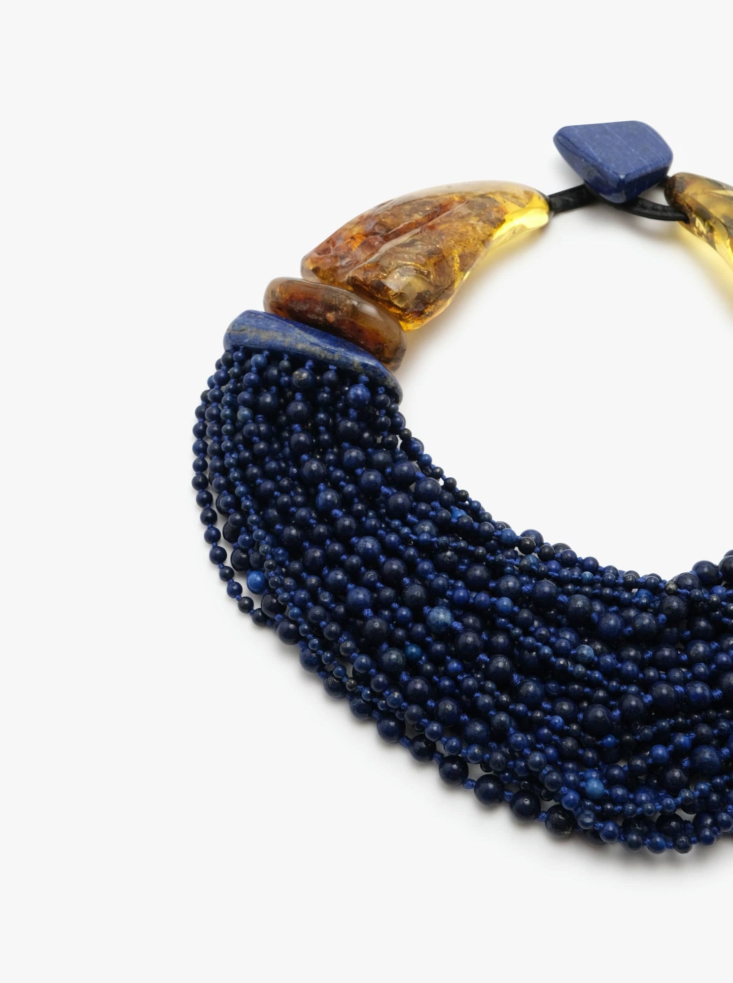 Necklace: Lapis lazuli & amber