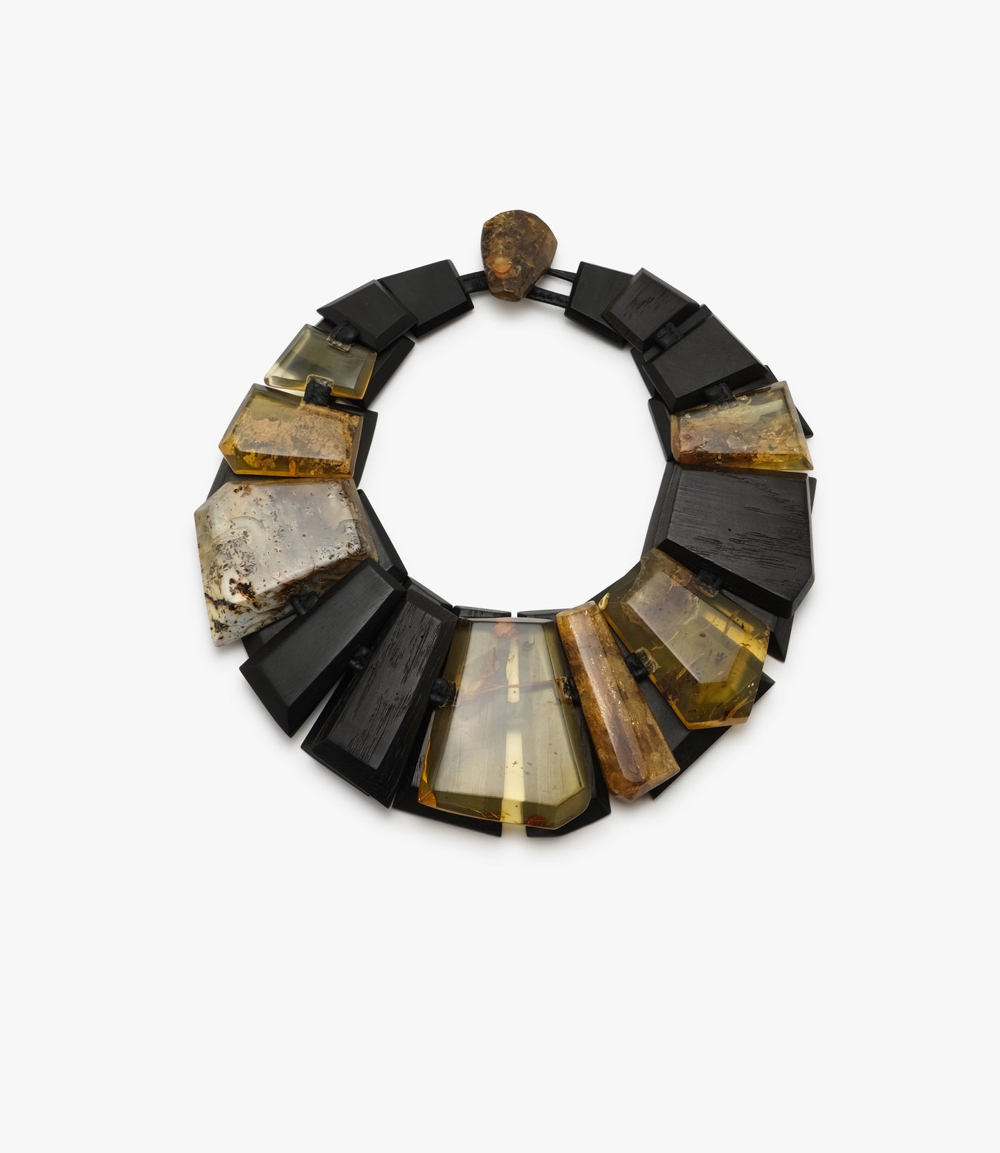 Necklace: amber, ebony, marsh oak