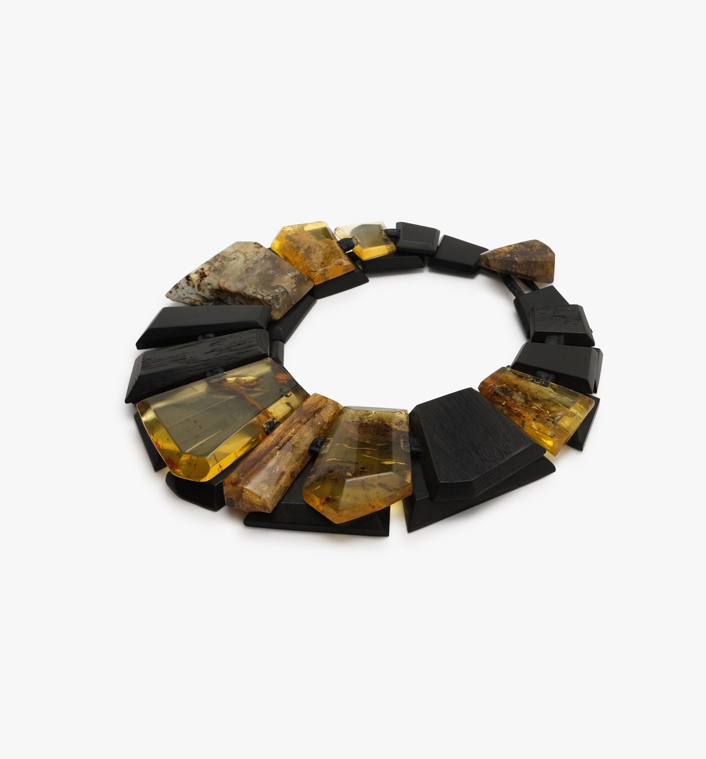 Necklace: amber, ebony, marsh oak