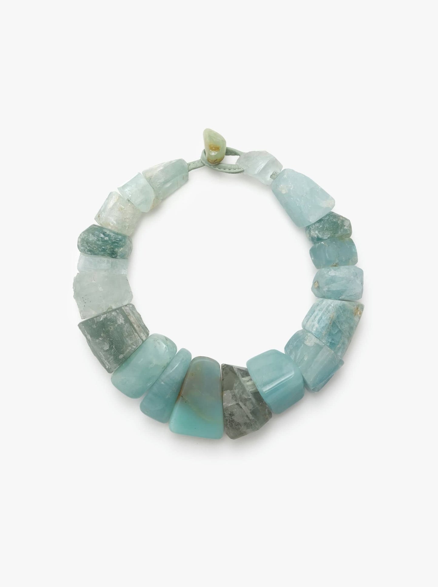 50th anniversary necklace: aquamarine