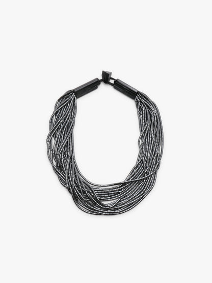 Necklace: tourmaline, hematite