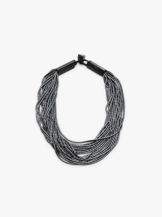 Necklace: tourmaline, hematite
