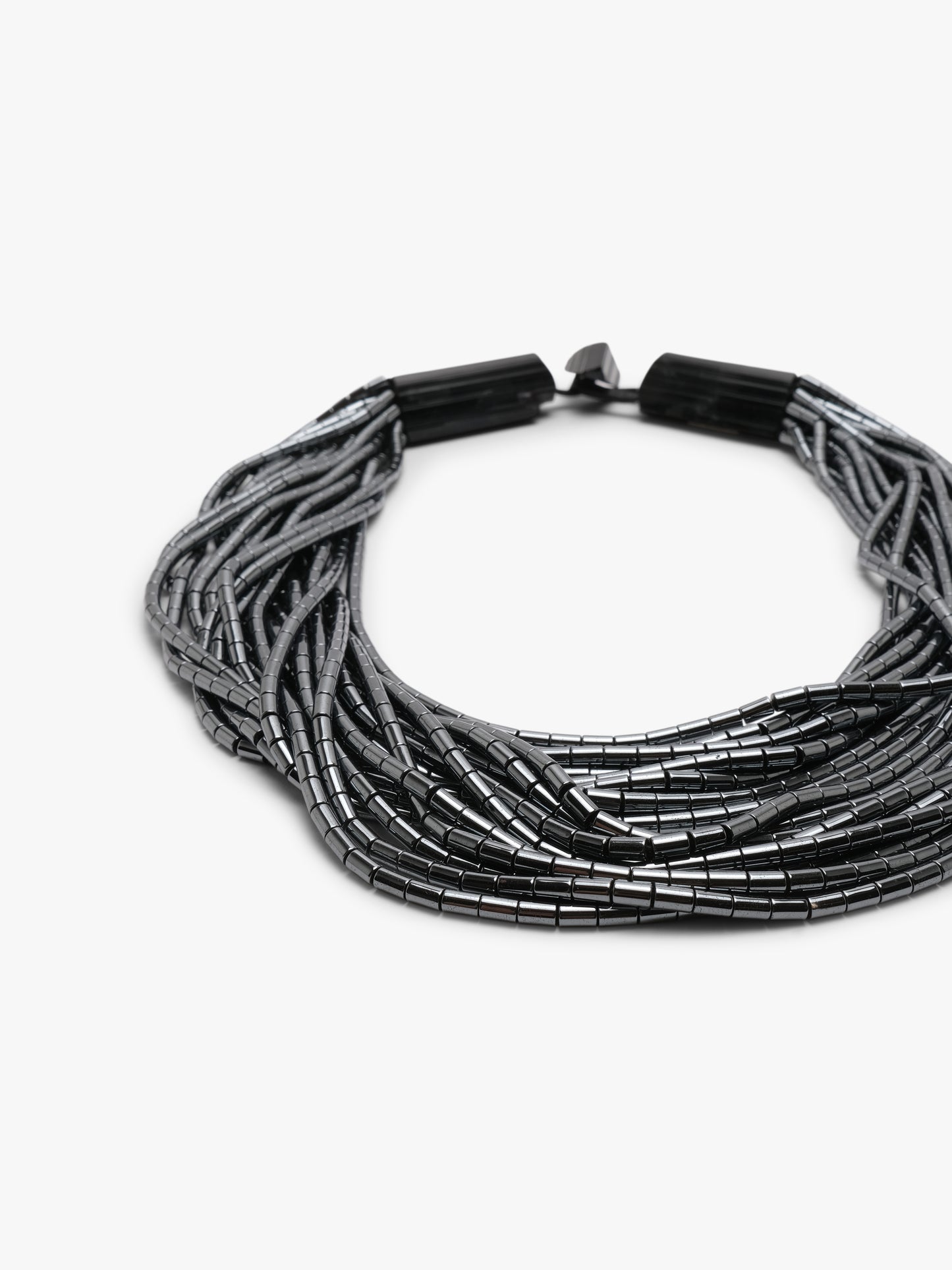 Necklace: tourmaline, hematite