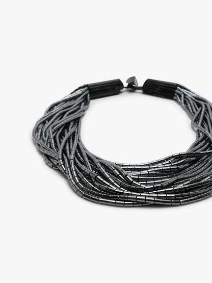 Necklace: tourmaline, hematite