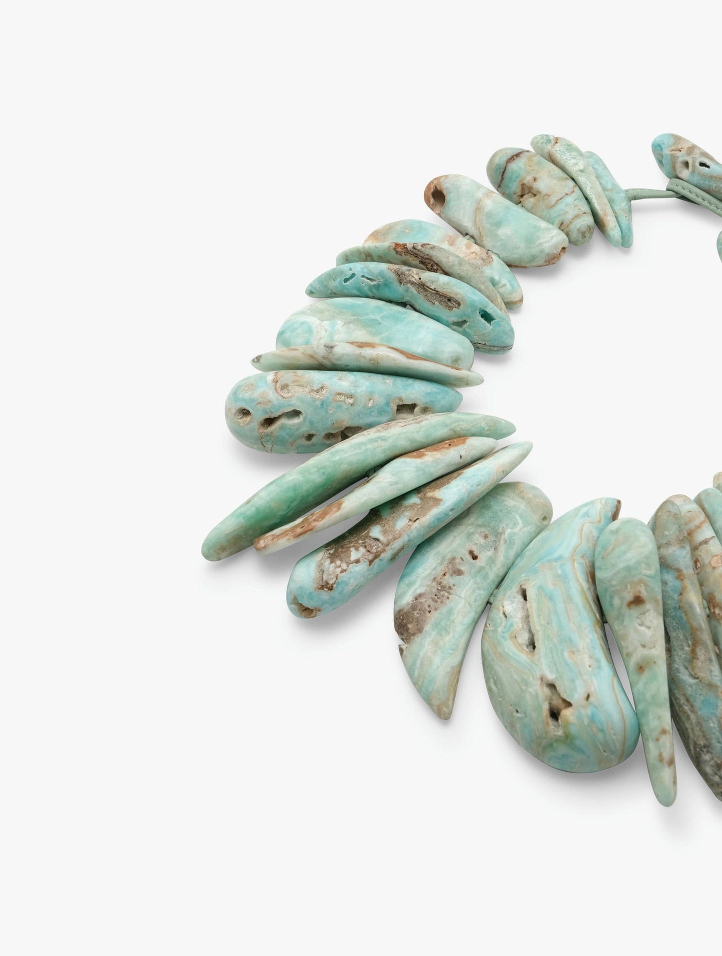 Necklace: blue aragonite