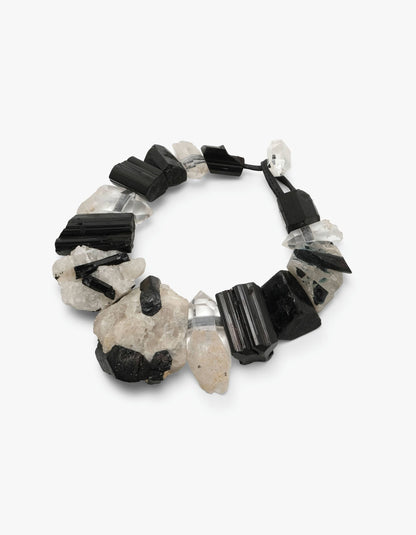Necklace: tourmaline, mountain crystal