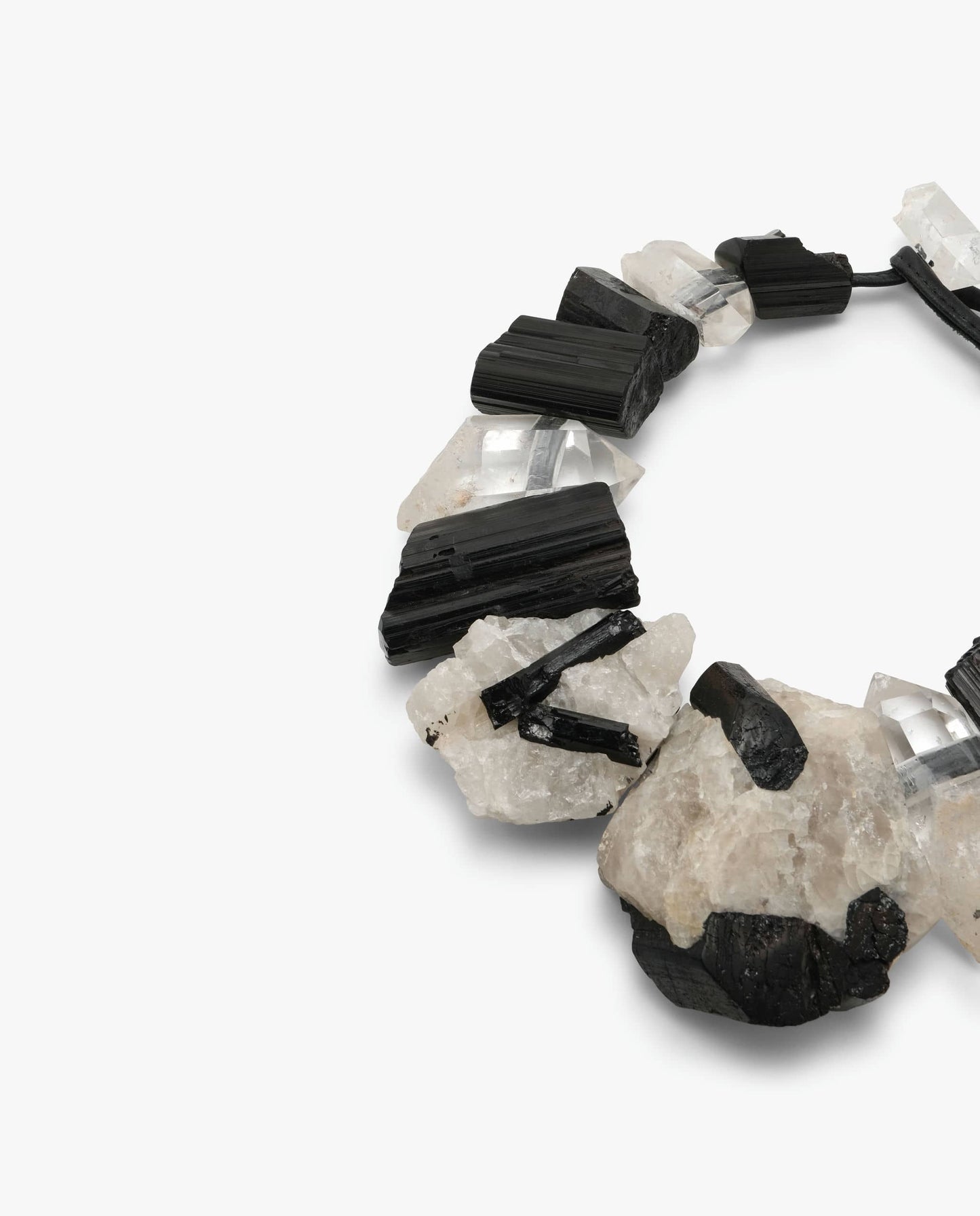 Necklace: tourmaline, mountain crystal