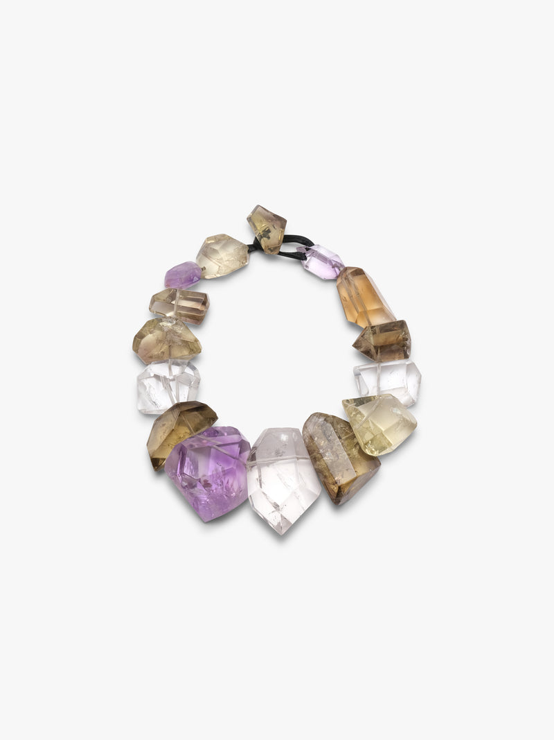 Necklace: amethyst, mountain crystal, citrine