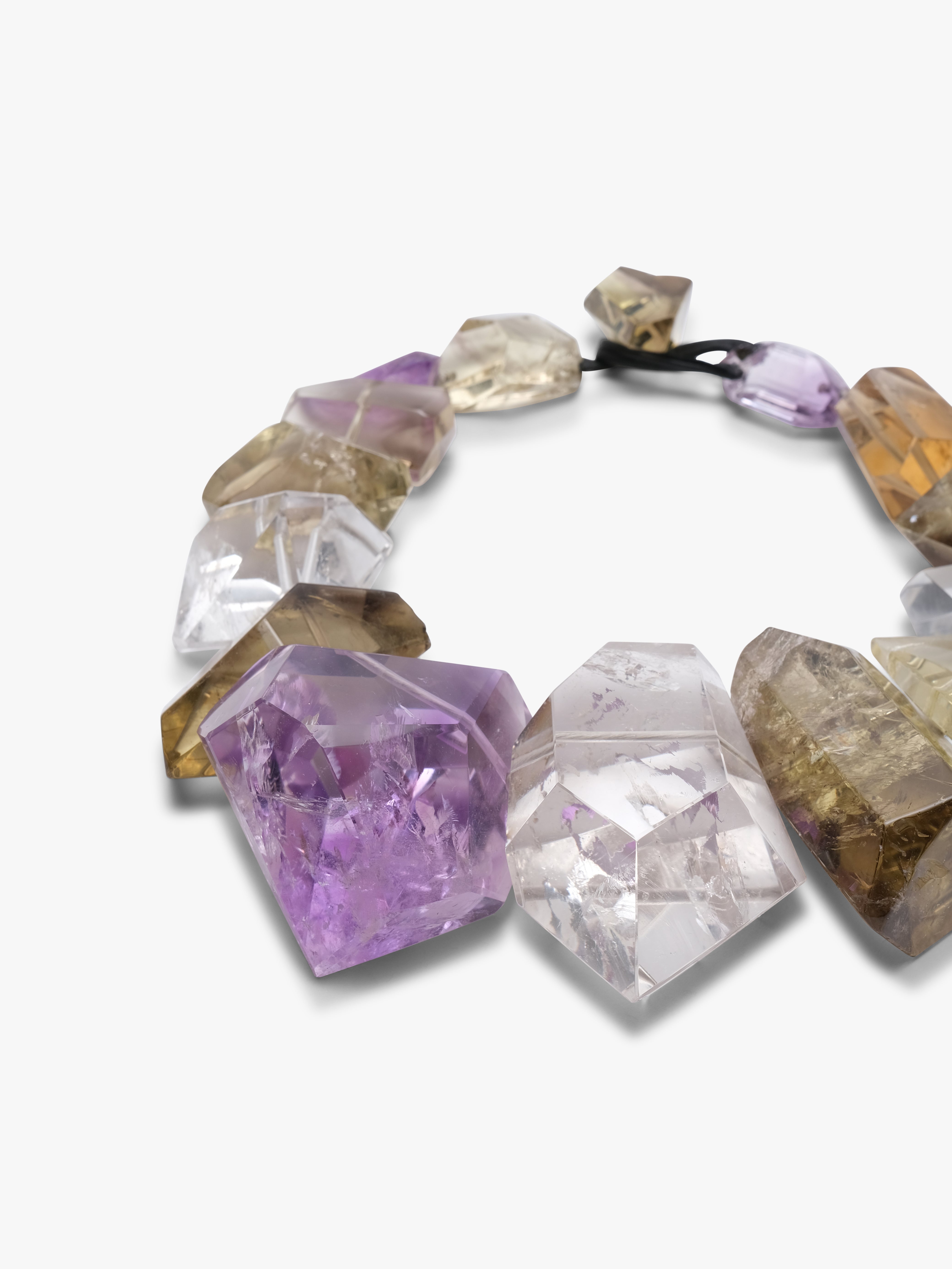Necklace: amethyst, mountain crystal, citrine