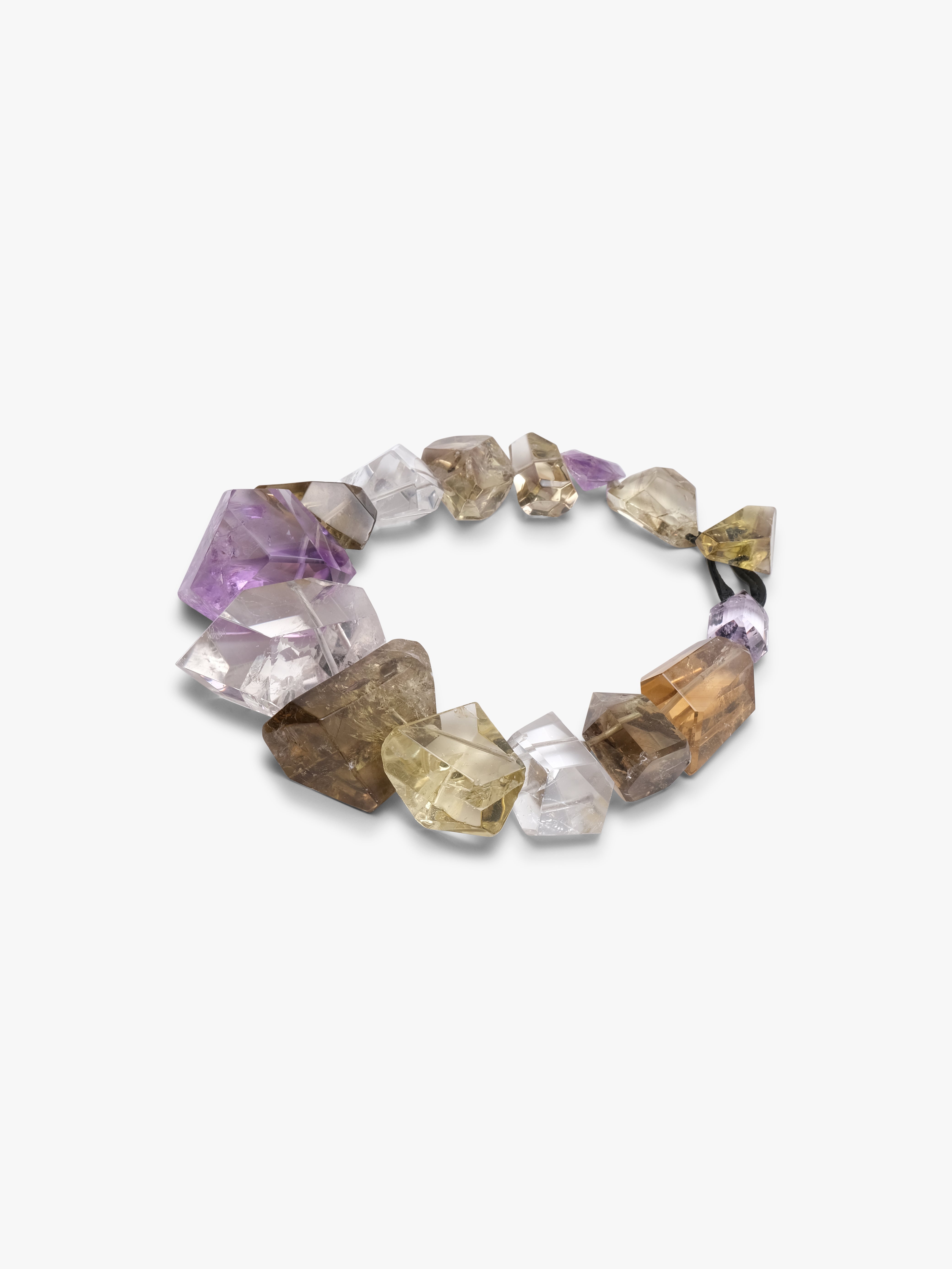 Necklace: amethyst, mountain crystal, citrine