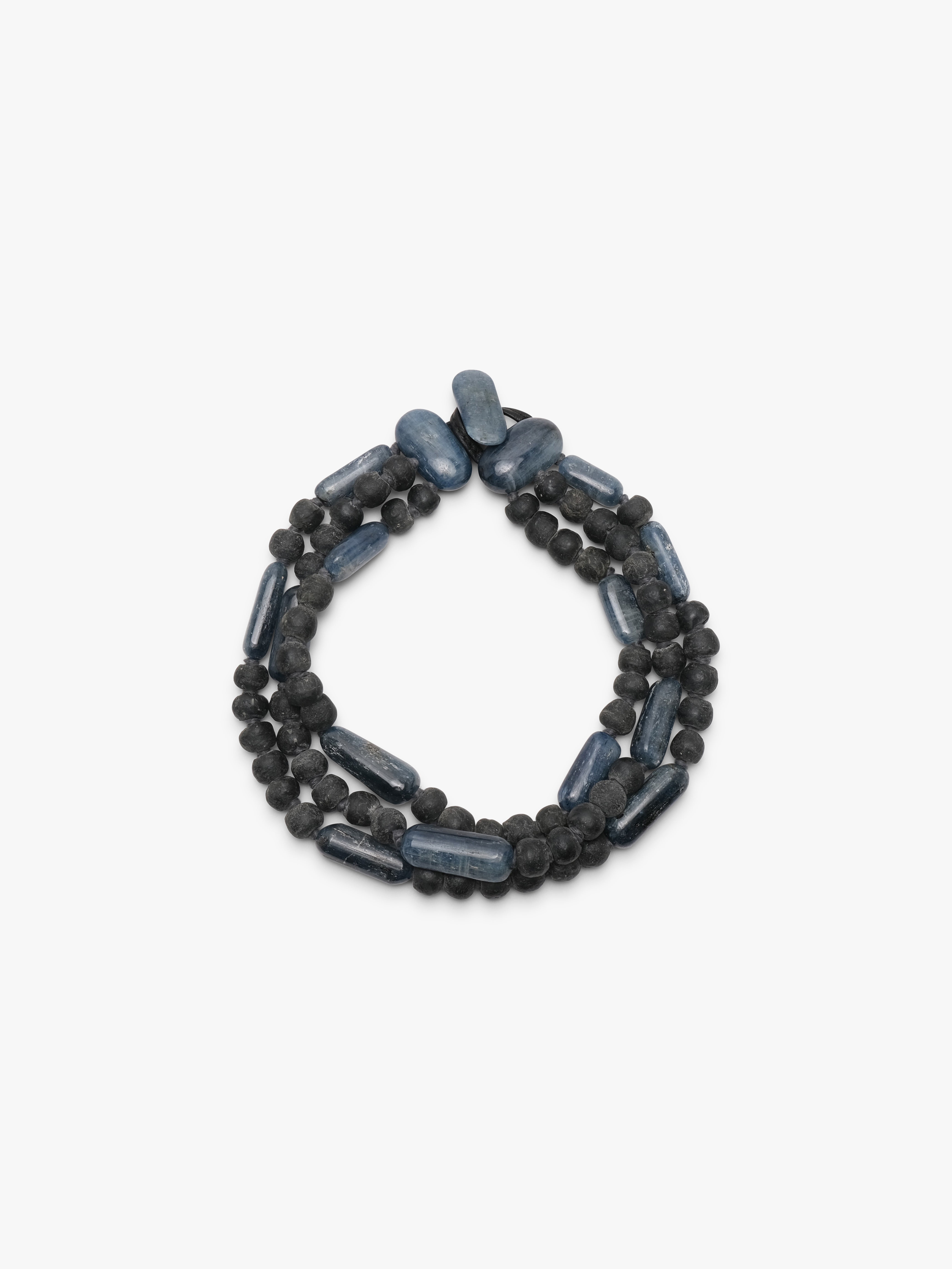 Necklace: kyanite, antique glass