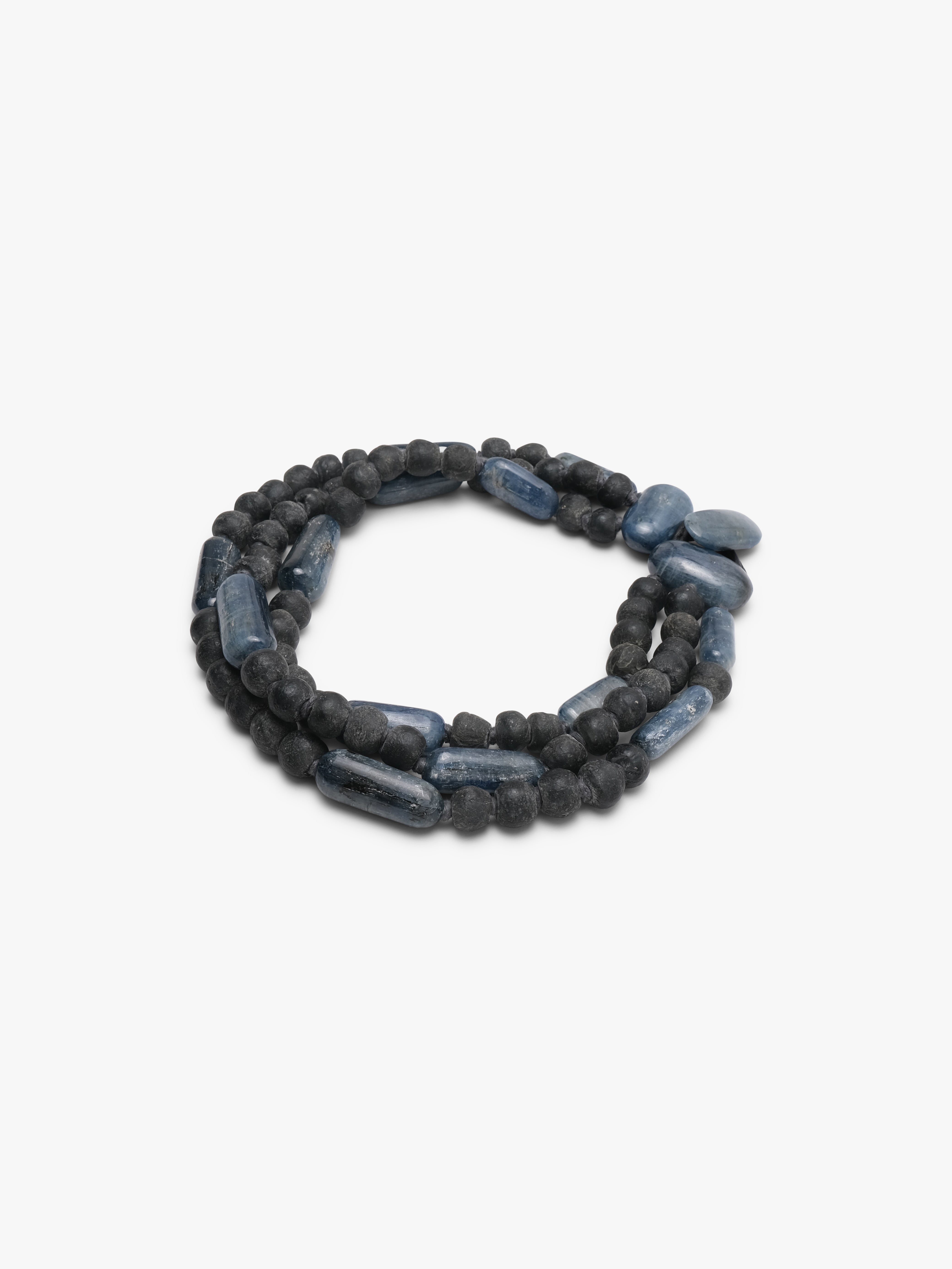 Necklace: kyanite, antique glass