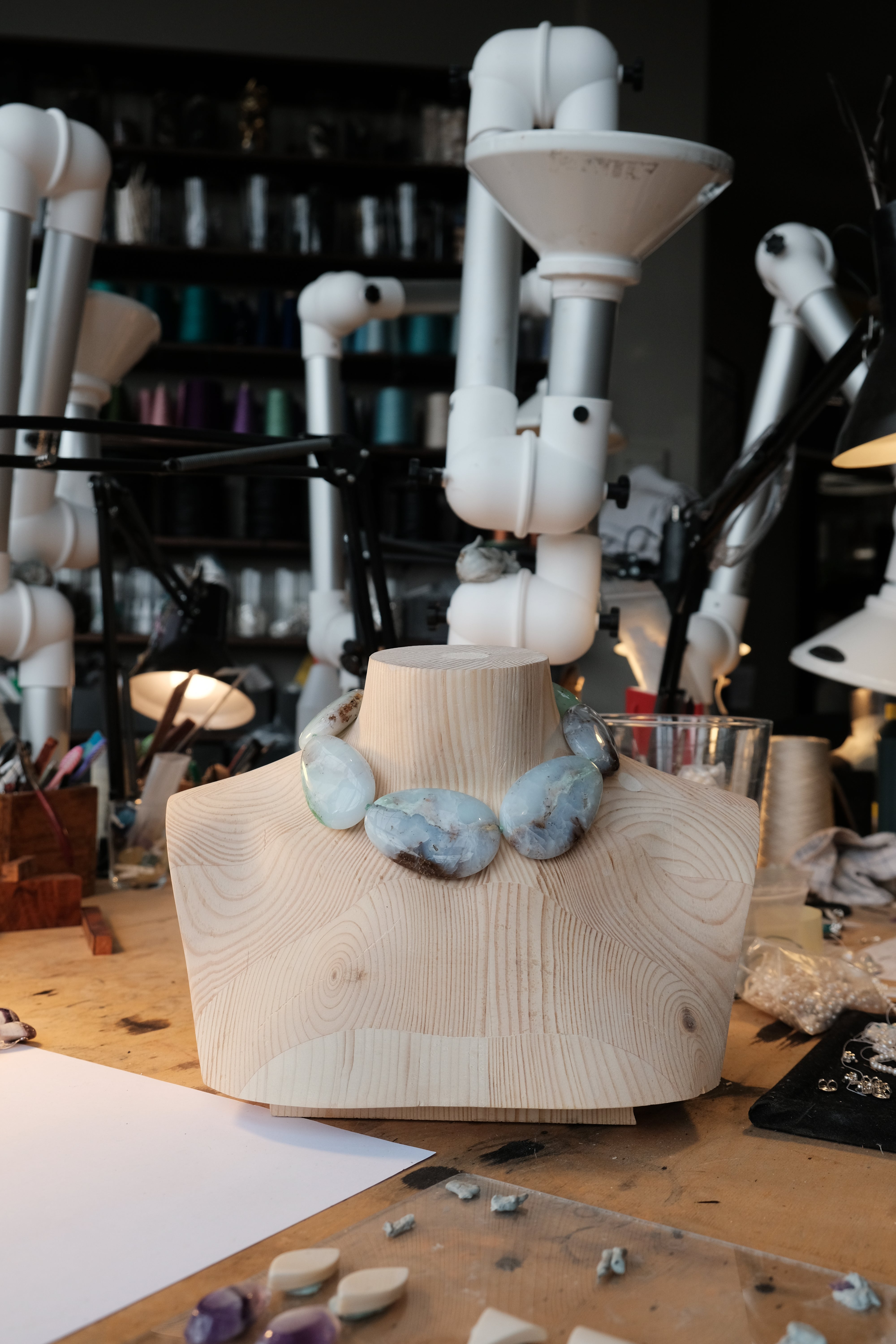 Necklace: chrysoprase