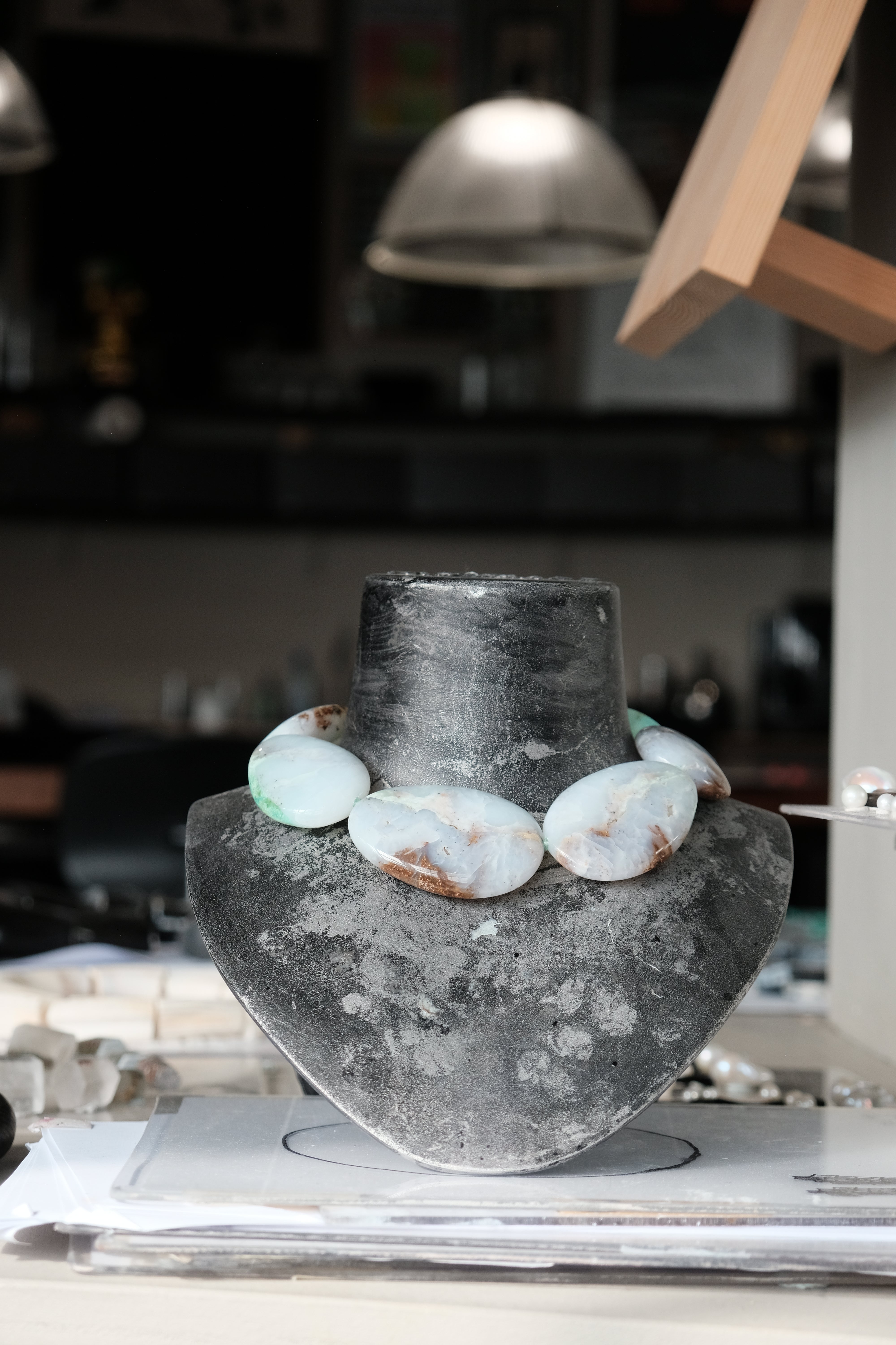 Necklace: chrysoprase