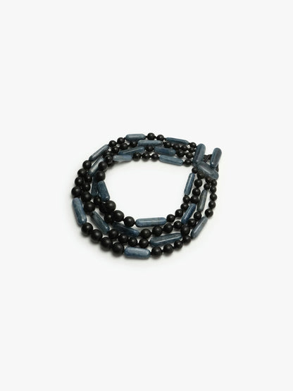 Necklace: kyanite, ebony