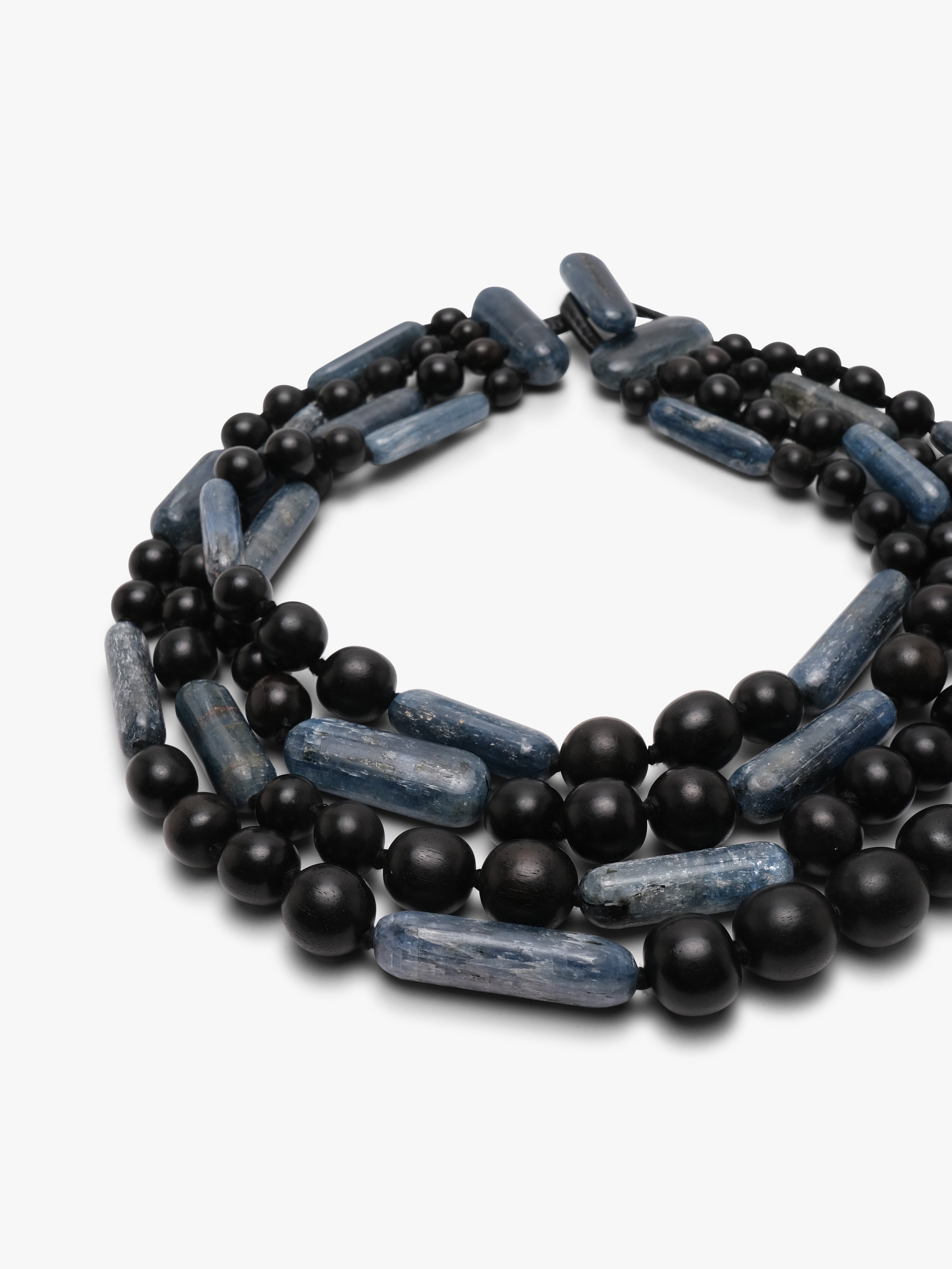 Necklace: kyanite, ebony