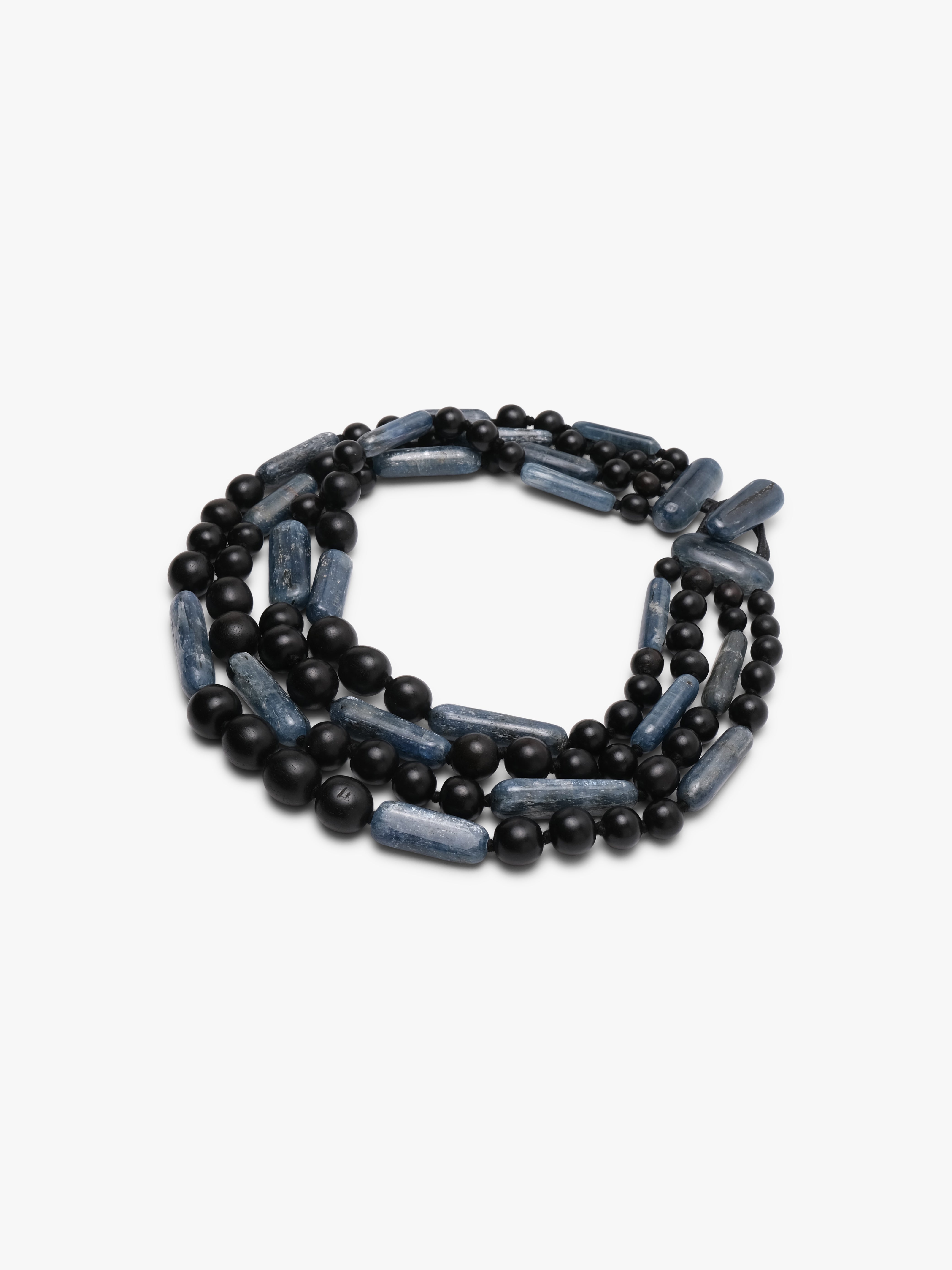 Necklace: kyanite, ebony