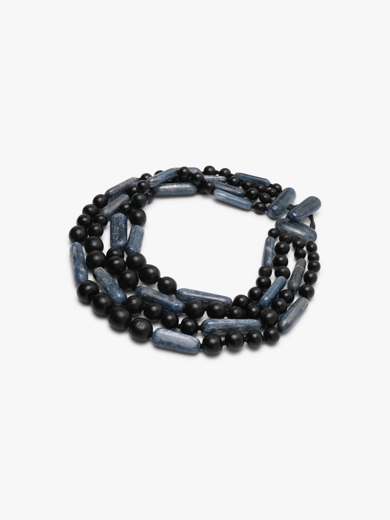 Necklace: kyanite, ebony
