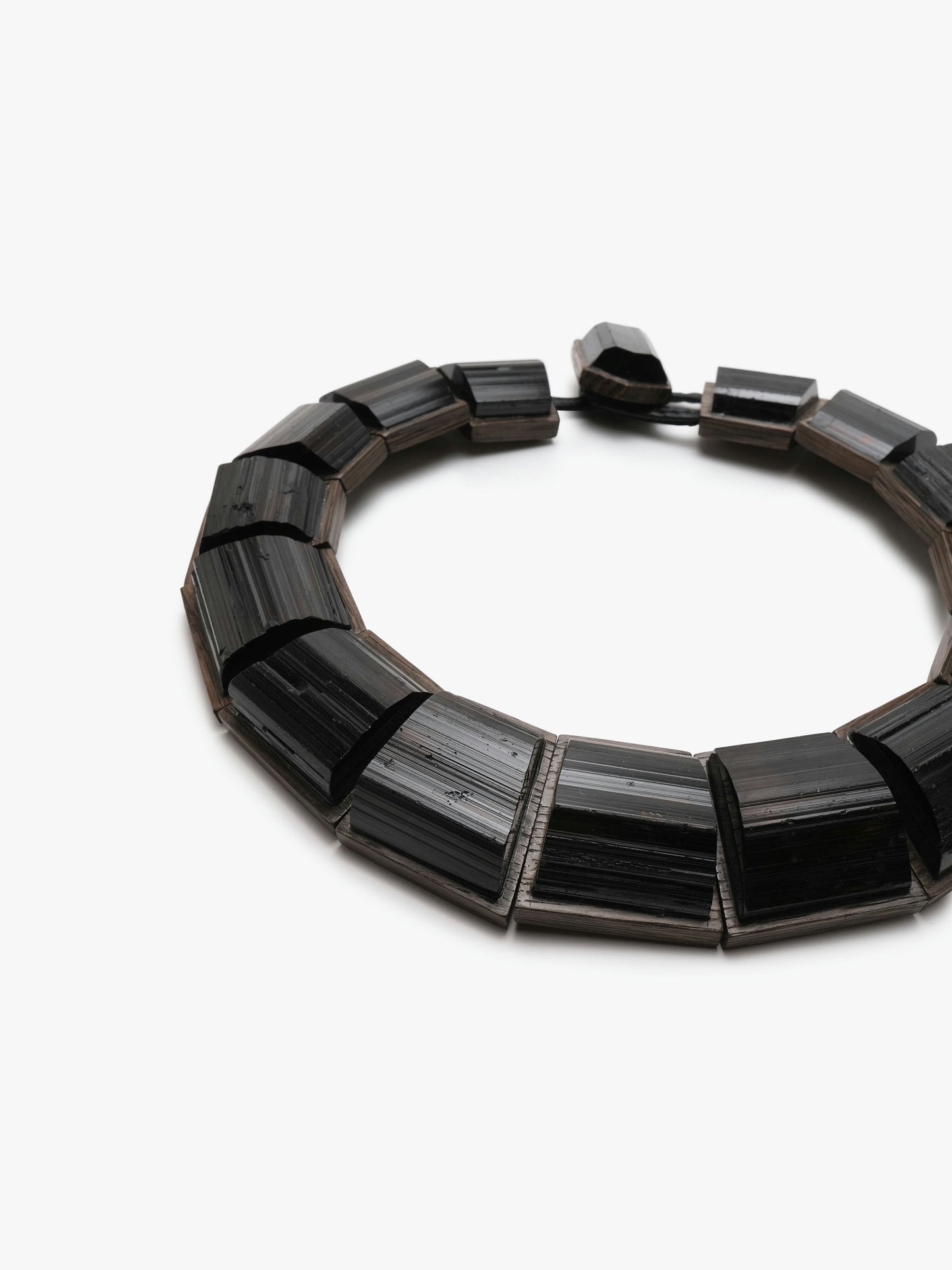 Necklace: black tourmaline, bog oak