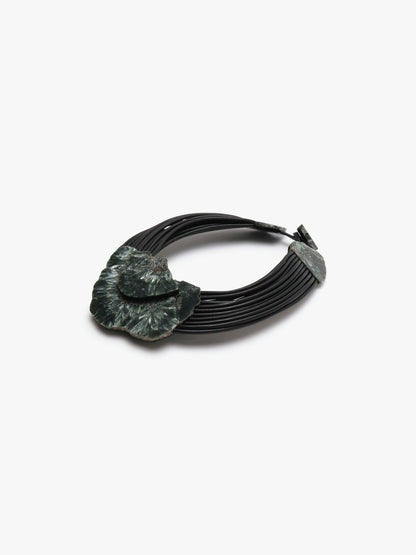 Necklace: seraphinite, leather