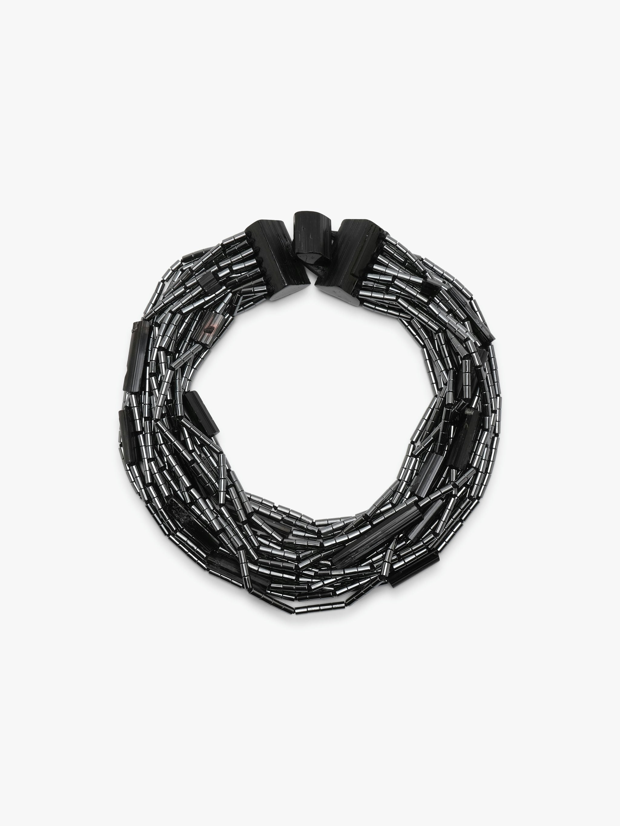 Necklace: hematite, tourmaline