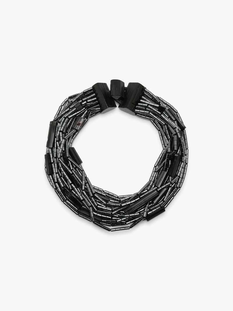 Necklace: hematite, tourmaline