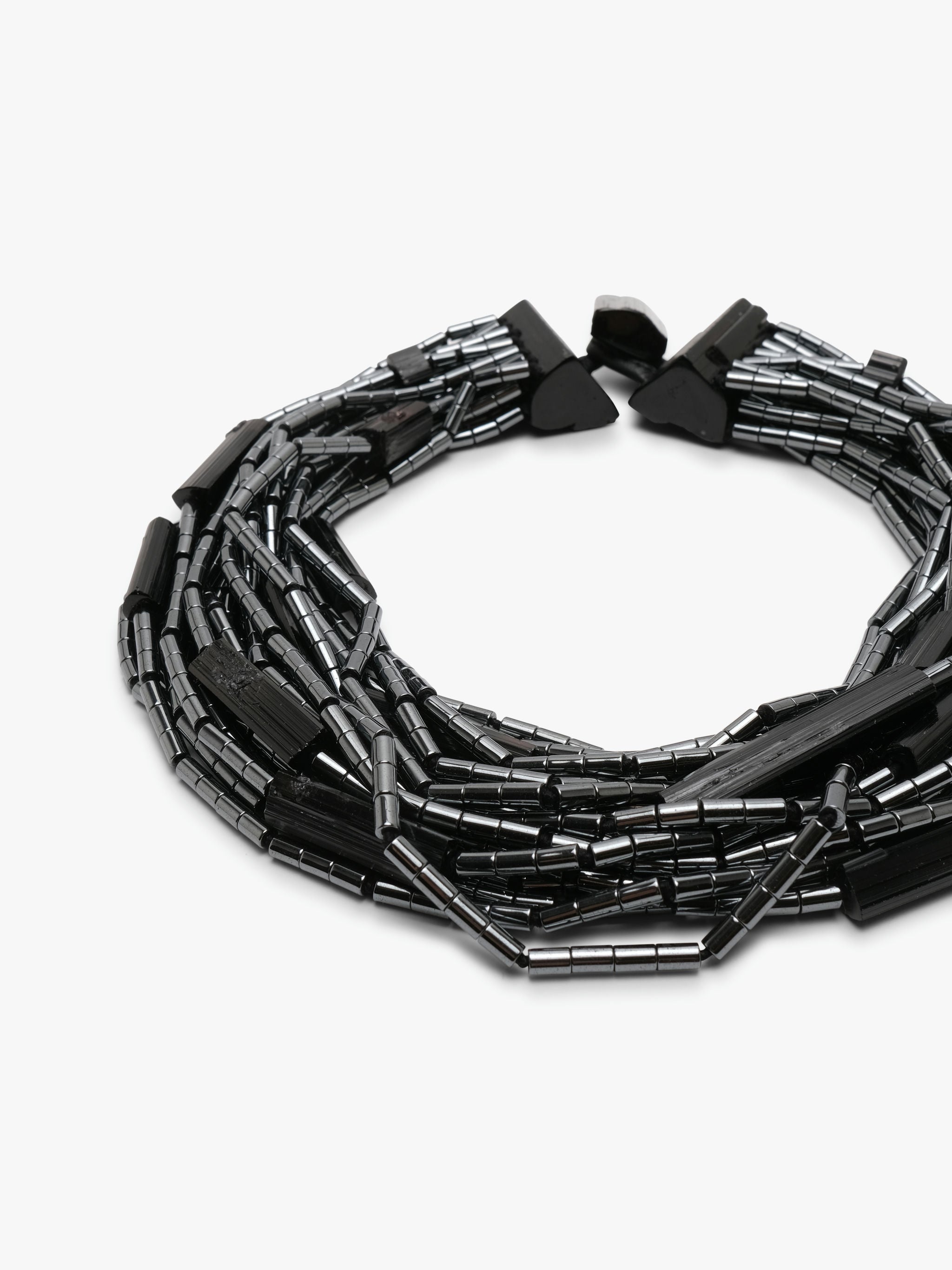 Necklace: hematite, tourmaline