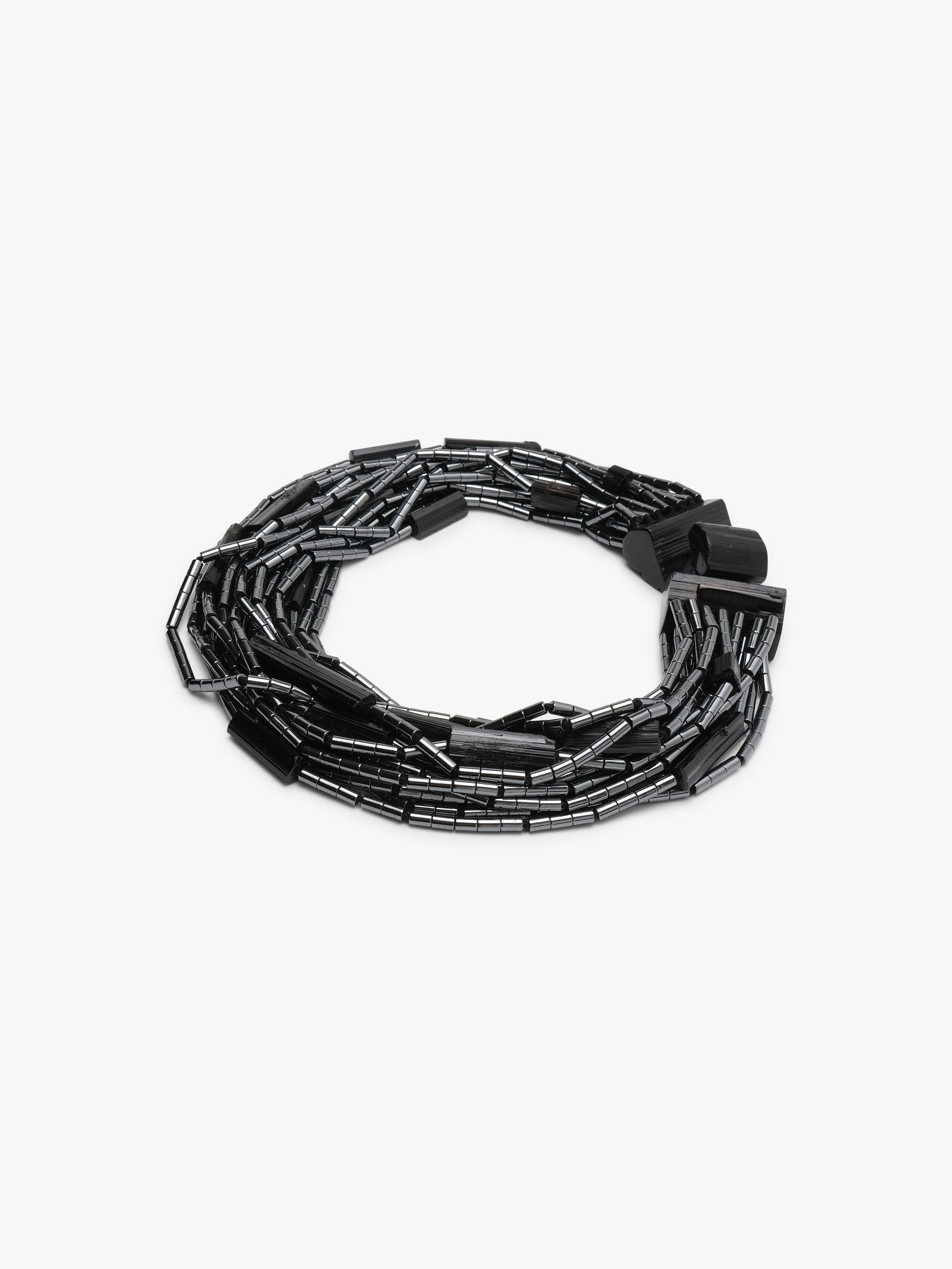 Necklace: hematite, tourmaline